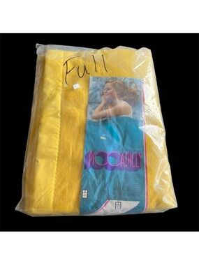 MCM Vintage Piccadilly Blanket Full Sears Polyester Nylon Yellow New Open